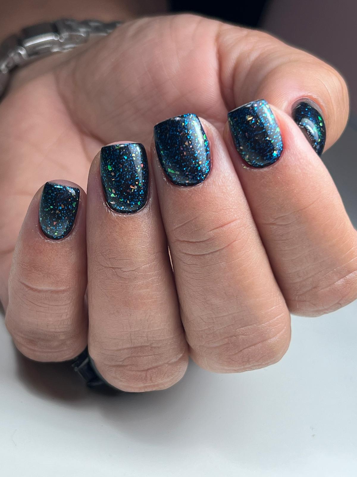 GEL POLISH | ZG129 Glitter Black Blue