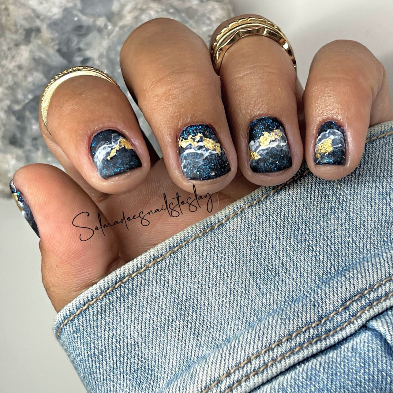 GEL POLISH | ZG129 Glitter Black Blue