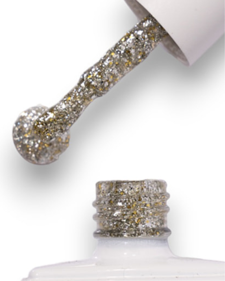 GEL POLISH | KE03 silver gold glitter