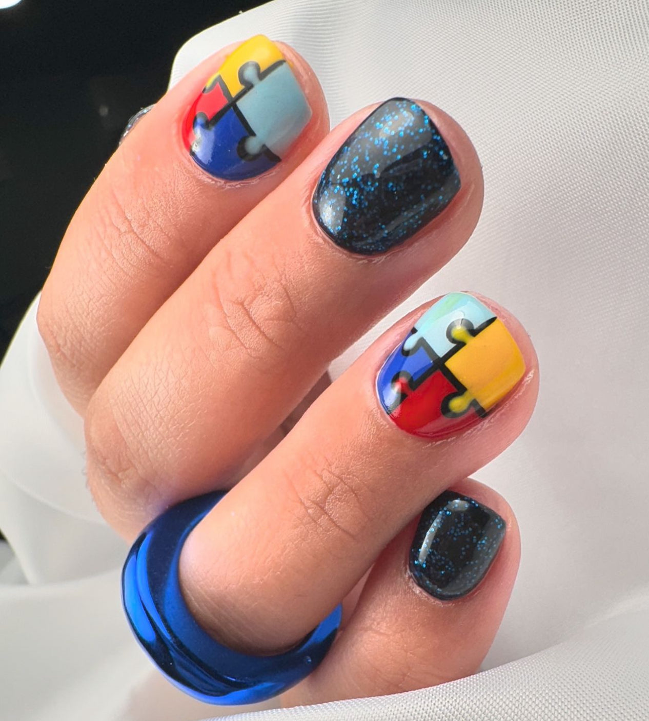 GEL POLISH | ZG129 Glitter Black Blue