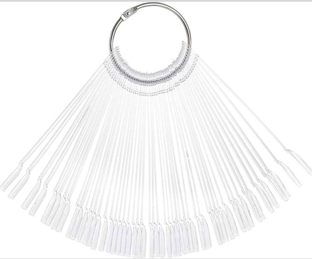 Tips Clear Nail Swatches Sticks with Metal Screw Split Ring Holder