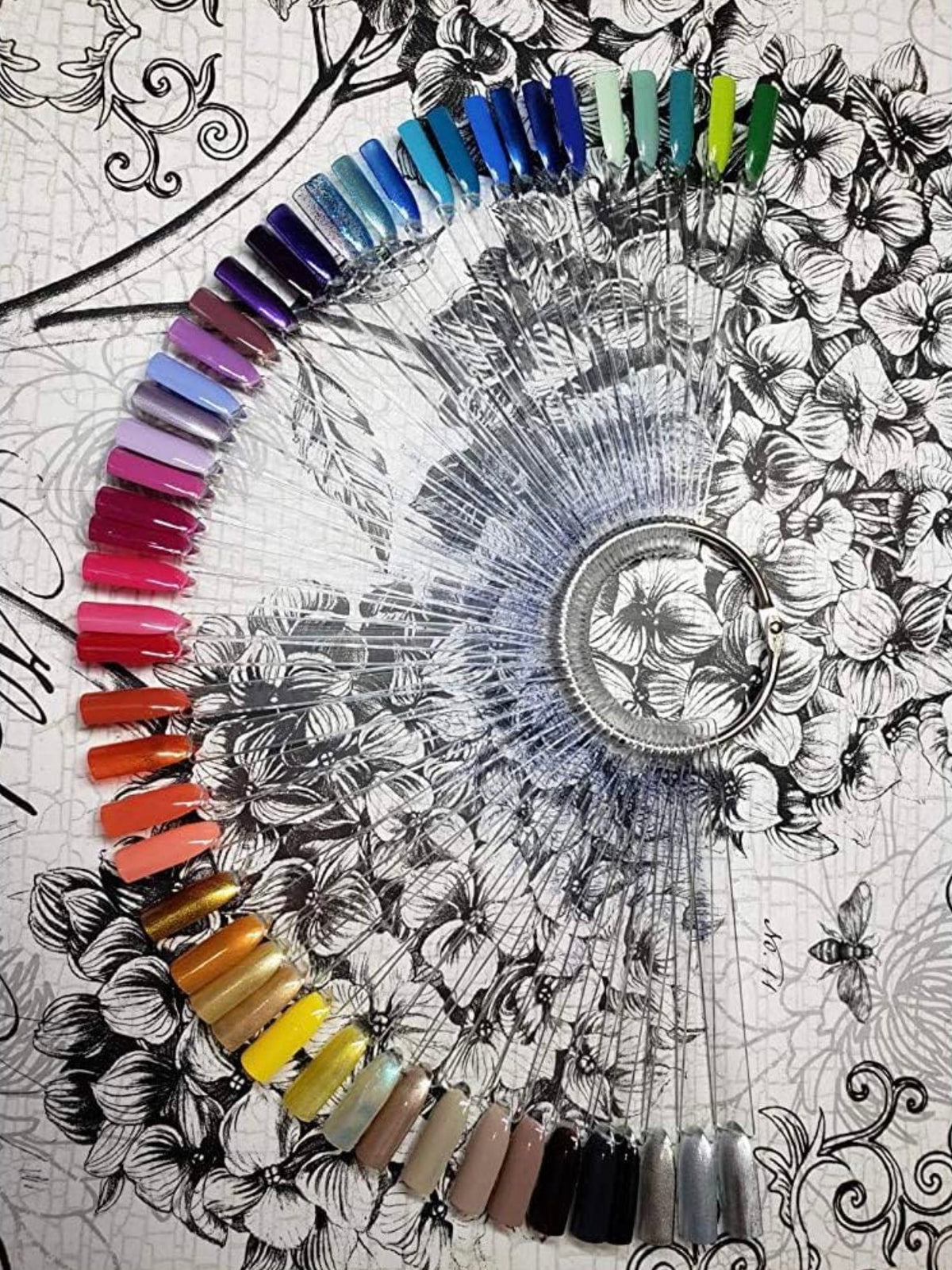 Tips Clear Nail Swatches Sticks with Metal Screw Split Ring Holder