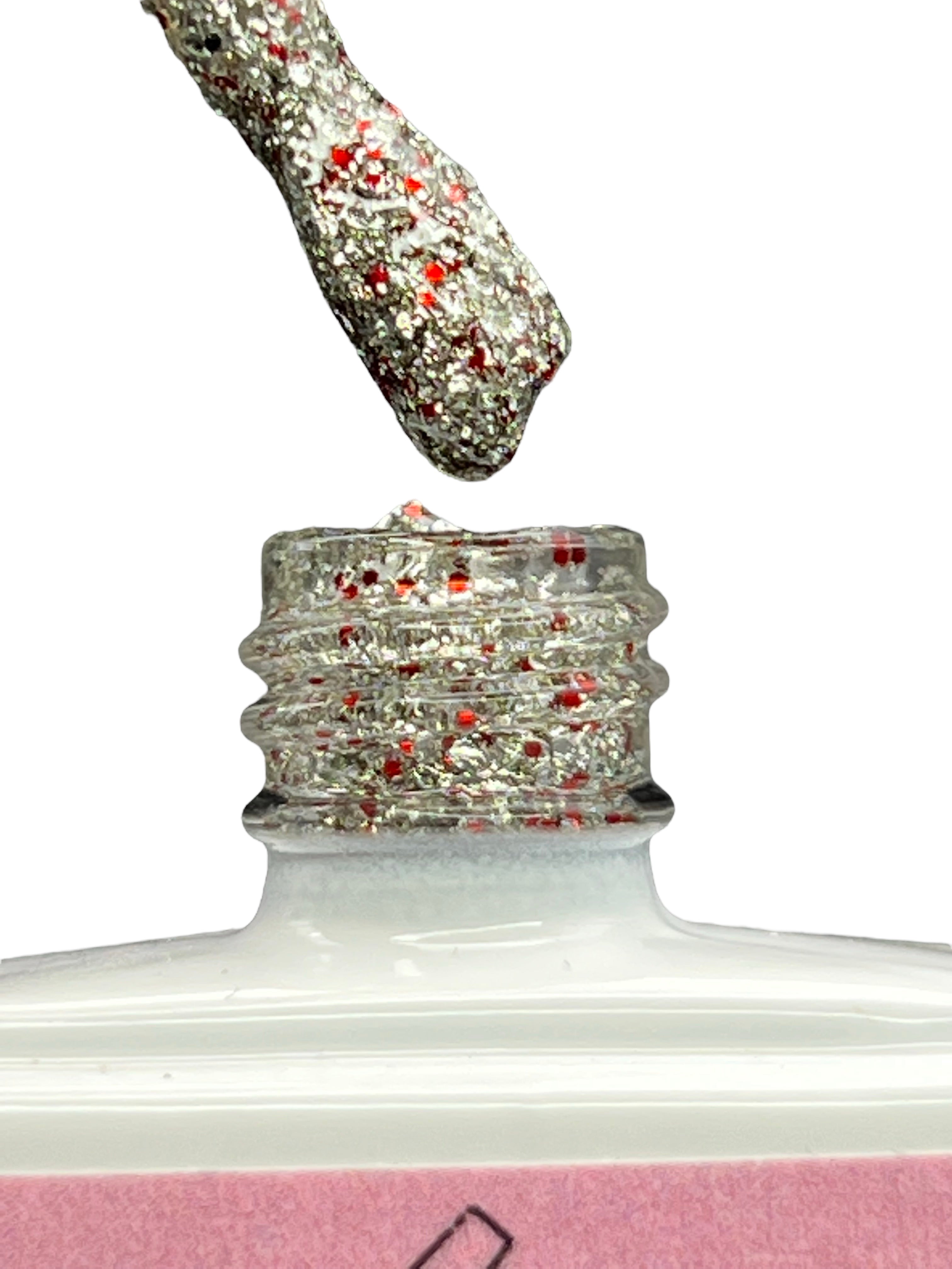 GEL POLISH | KE01 red silver glitter