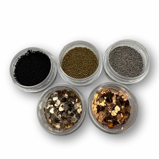 Caviar beads and hearts | metal