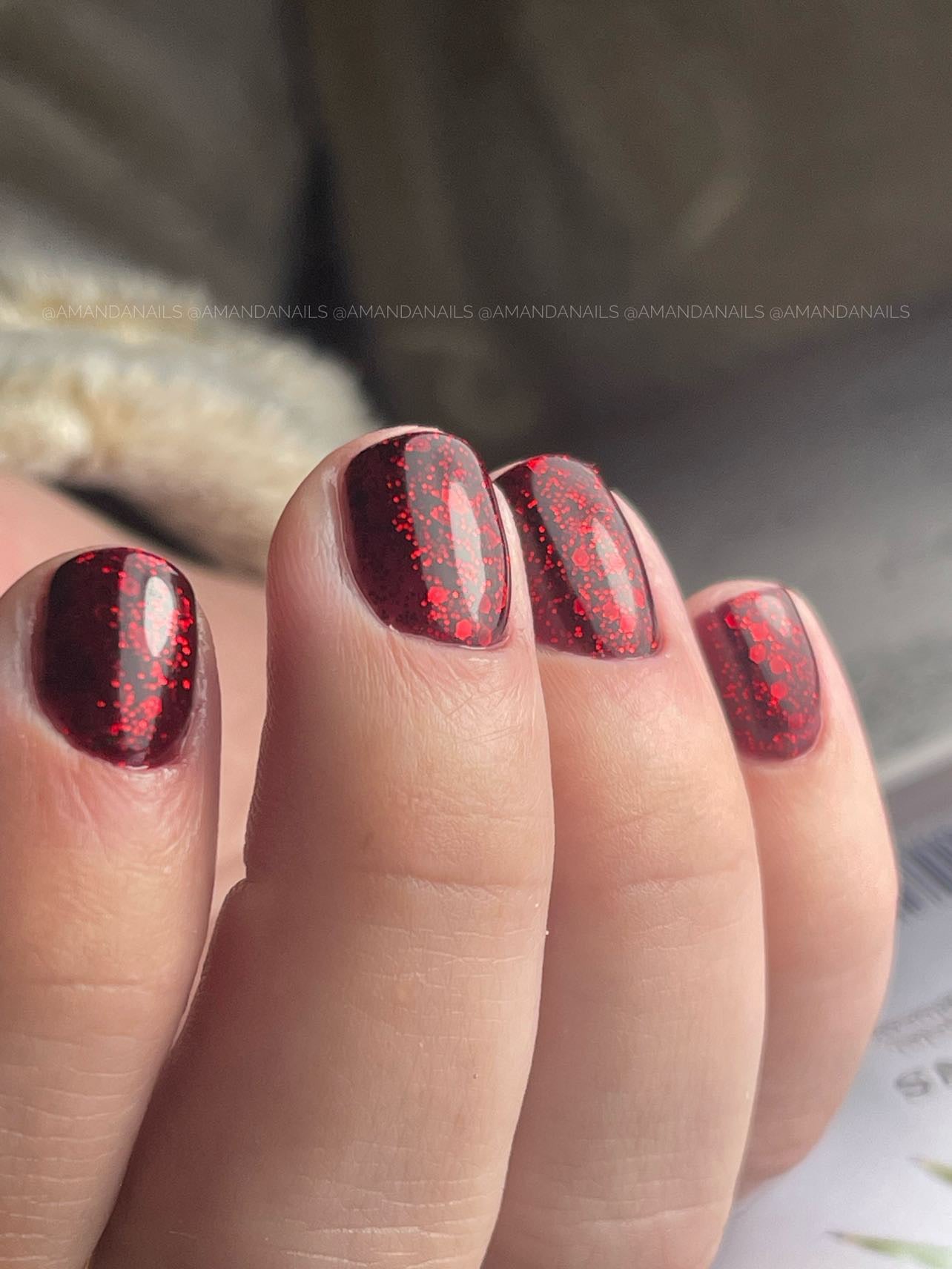 GEL POLISH | CS12 red glitter
